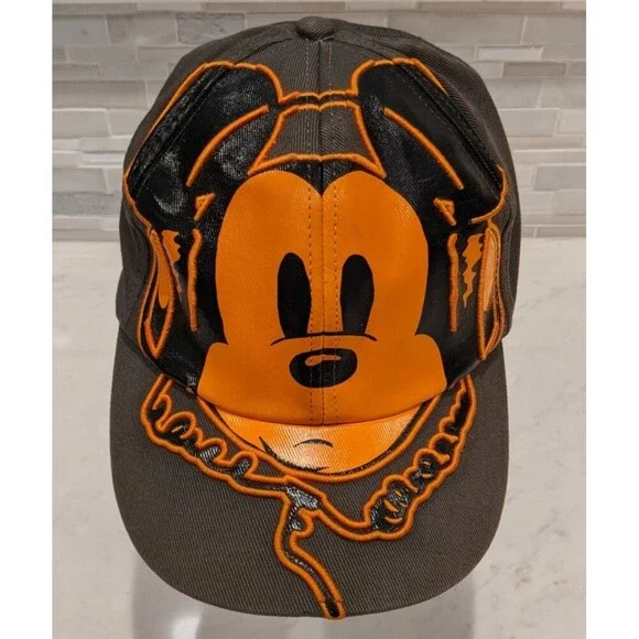 Mickey Mouse Headphones Baseball Cap Disney Orange/Black/Gray One Size Adults - Picture 2 of 8